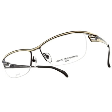 Masaki Matsushima β鈦光學眼鏡 MMF1194T C5 (棕金-黑) 撞色流線半框款 鈦眼鏡 松島正樹 #金橘眼鏡