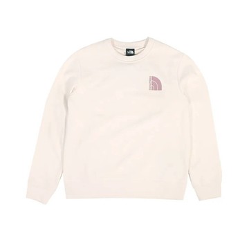 The North Face TNF 北面 北臉 女圓領套頭衫-米白色 W TNF BRAND LOGORLX CREW- AP-NF0A8AT0QLI