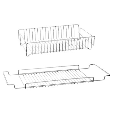 SHIMOYAMA 伸縮瀝水架套組 伸縮架 43 x 21.5 x 3cm + 瀝水籃 35x23.2 x 8.5cm  1組
