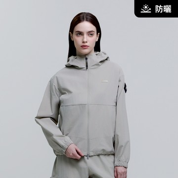 【UPF50+】男女同款 ADELIE 輕量平織連帽外套 - 瑪瑙灰色