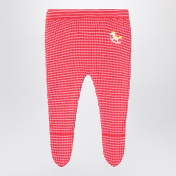Red/pink Rocking Horse footed leggings