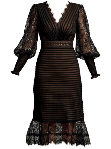 Tadashi Shoji - Nyssa floral-lace dress - women - Nylon/Polyester - 8 - Black