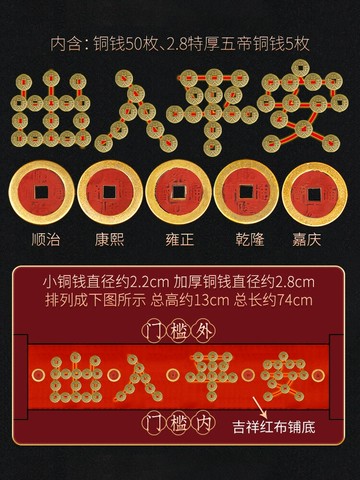 五帝錢壓門檻過門石下壓的進門入戶門門檻硬幣出入平安銅錢五帝錢