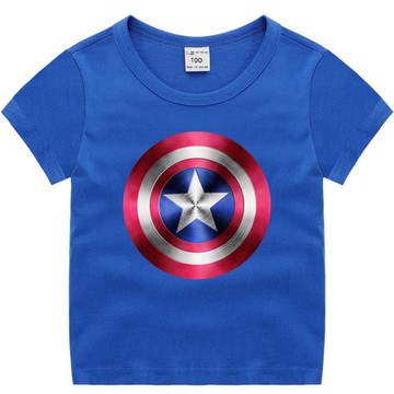 2026美國隊長盾牌童裝兒童夏裝短袖衣服男童打底衫半袖T恤童上衣