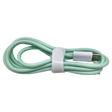 Type-C-Type-C PD 60W 彩色編織快充傳輸線 1M 綠色  1組