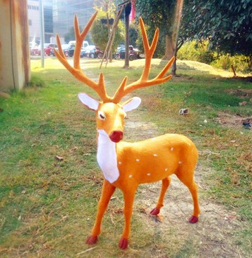 場地擺件 仿真梅花鹿 圣誕鹿 影視道具 動物模型 婚紗拍攝