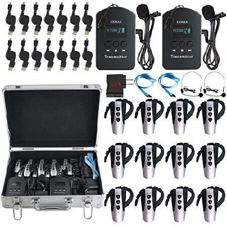 EXMAX 9999 Channels EXD-6824 Wireless Tour Guide Church Translation System for Interpreter in Your Ear Interpreting Equipment Teaching Exhibition Pres