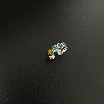 4.19小寶S925純銀琺瑯滴釉彩色笑臉耳夾女無耳洞高級感小眾耳骨夾