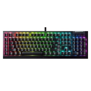 RAZER 雷蛇 BlackWidow 機械遊戲有線鍵盤  V4X  青軸  黑色