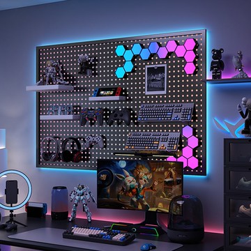 【電競風】山威洞洞板桌面家用書桌宿舍收納隔板桌上置物架掛墻板