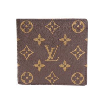 LOUIS VUITTON LV 路易威登 棕色 原花帆布 MARCO 兩折 短夾 M62288 【二手名牌BRAND OFF】