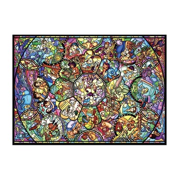 TENYO拼圖 D-500-457(雷射閃面拼圖)迪士尼彩繪玻璃35*49