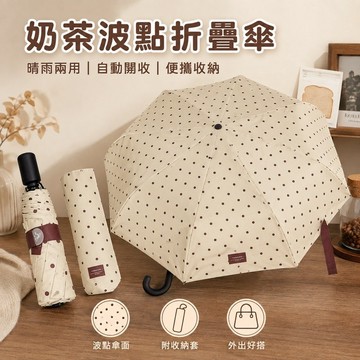 台灣出貨✨高顏值波點自動折疊傘 女生晴雨兩用太陽傘 防曬防紫外線便攜遮陽傘 日常通勤外出雨傘