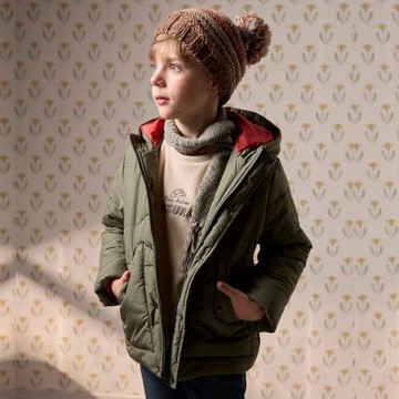 PIPPY帥氣連帽暖暖鋪棉外套 綠-155