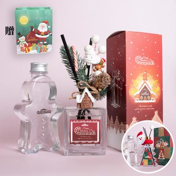 QIDINA 雪屋/狂歡 聖誕擴香瓶+薑餅人補充瓶+聖誕袋組合⛄️兩款任選