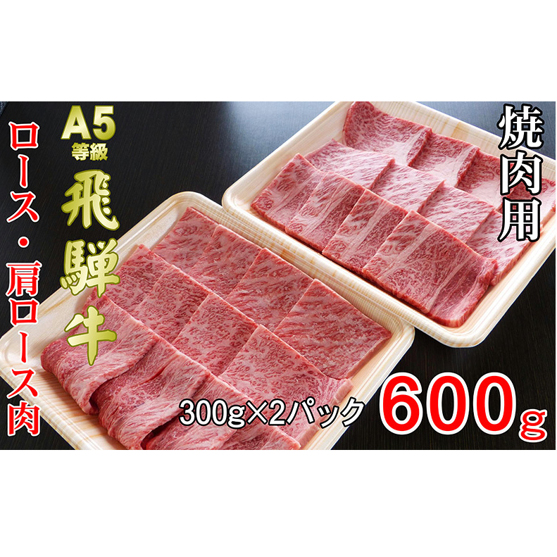 牛肉 飛騨牛 焼き肉 セット ロース 又は 肩ロース 600ｇ 黒毛和牛 Ａ5 美味しい お肉 牛 肉 和牛 焼肉 BBQ バーベキュー 