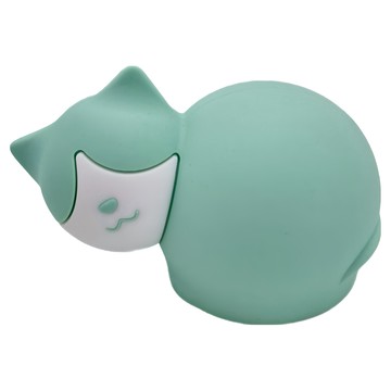 貓咪矽膠熱水袋-綠色  1個