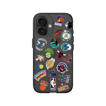 iPhone 16 Clear (相機按鈕) 酷墨灰 - NBA - Hardwood classics Logos