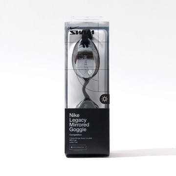 Nike Legacy 黑銀色 成人 曲面 專業型 鏡面 可調鼻架 泳鏡 NESSD130-040