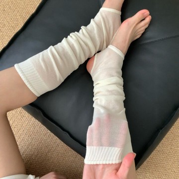 ✨ 精選好物 ✨ 夏季薄款日系白色踩腳腿套 miu芭蕾風小腿襪  jk小腿襪 露趾襪套 純色堆堆襪女