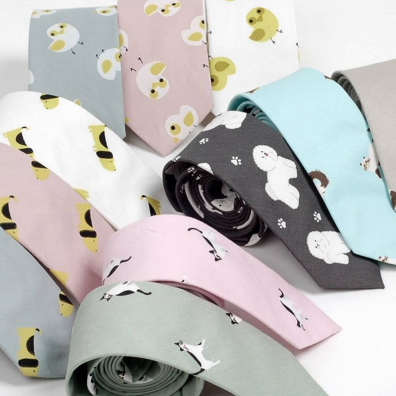 ネクタイ スリム ナロータイ かわいい 動物 プリント コットン メンズ レディース マットな質感 パステルカラー ひよこ いぬ ねこ たぬき 子犬 イラスト 通販 Lineポイント最大0 5 Get Lineショッピング