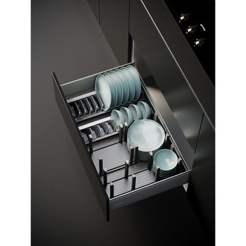 格麥廚房碗碟收納架抽屜內置碗架放瀝碗盤櫥柜柜內盤子分隔神器