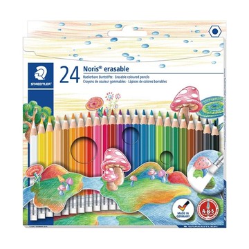 【STAEDTLER 施德樓】快樂學園可擦拭色鉛筆24色組 MS14450 NC24【APP滿額下單10%點數(單一帳號最高5000點)】1/31止