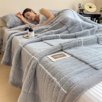 兔毛絨牛奶絨毛毯雙面絨毯子蓋毯沙發毯加厚辦公室午休午睡空調毯