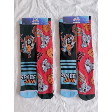 兩雙裝 外貿大碼42-46號卡通正版男襪加厚毛巾底運動中筒襪長襪