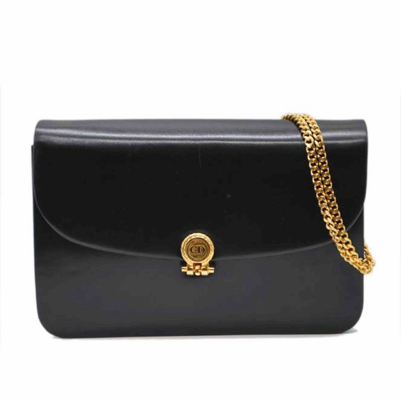 Christian Dior チェーン ショルダーバッグ レザー エンジ色 極 美品