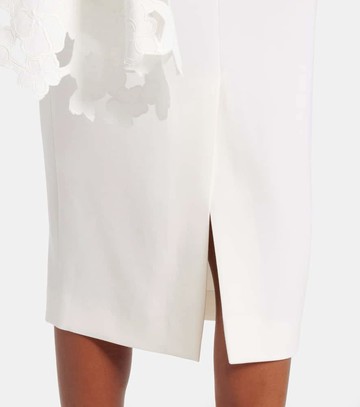 Oscar de la Renta Cape-detail wool-blend midi dress