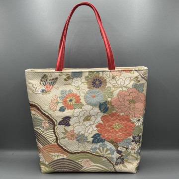 和服 腰帶 帯締め 手作 托特包 改造 粉色 花朵