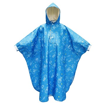 PEANUTS 史努比 兒童套頭式背包雨衣  藍色  S