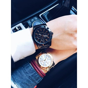 RELAX TIME 三眼黑x金時尚腕錶 (R0800-16-21X+R0800-16-30) 42.5+38mm｜情人對錶｜樂天全館特惠中★指定刷卡回饋10%