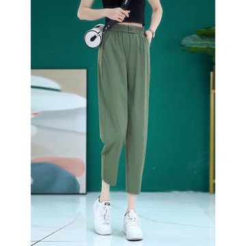 冰絲運動褲女夏季薄款2025新款高腰休閑哈倫褲小個子九分速干褲子