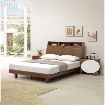 MUNA家居 拉爾淺胡桃色5尺床頭型床底組/附插座/532+532A  151.5X218.2X27cm