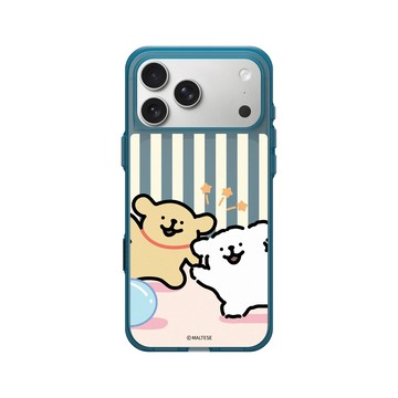 iPhone 17 Pro Max Clear (相機按鈕) 夜幕藍 - Maltese線條小狗 - 跟線條小狗一起玩吧