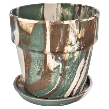 PLUS URBAN PLANTS POT 3號鍋 盆 + 接水盤 厚度 0.3cm  10 x 9.5cm  北歐 銀色  1件