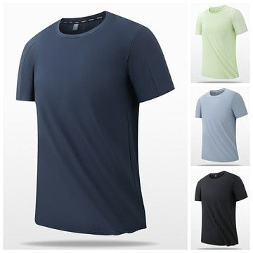 現貨+預購 男涼感短袖上衣T恤戶外無痕冰感夏季休閒冰絲速乾寬鬆透氣孔-男裝5色74lg19【獨家進口】【米蘭精品】