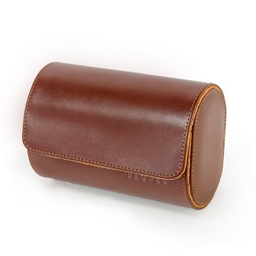 【P&W名錶收藏盒】【棕色皮革】2支裝 手工精品 錶盒