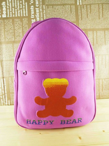 【震撼精品百貨】日本綜合熊 HAPPY BEAR 後背包 桃紫  震撼日式精品百貨