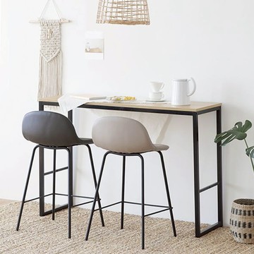 韓國 roomnhome 赫爾皮革靠背吧台/高腳椅(中島椅60cm) 2入組 - 深灰色