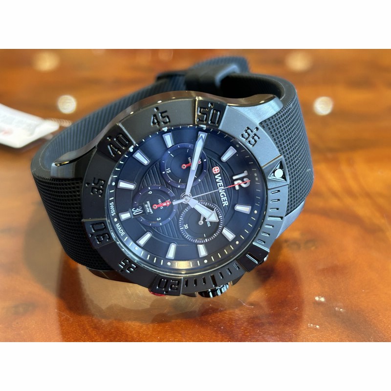 あすつく】 ウェンガー 腕時計 WENGER Seaforce Chrono シーフォース クロノグラフ 43mm ブラック文字盤  01.0643.120 クォーツ 国内正規品 | LINEショッピング