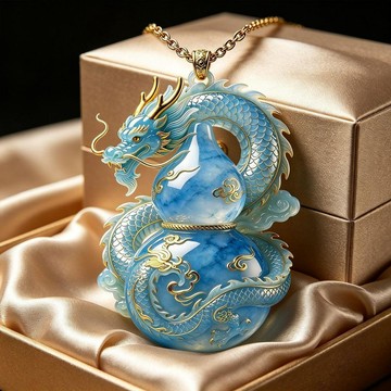 臺灣出貨⚡【可開發票】碧海龍吟輕奢吊墜靈龍葫蘆吉祥寓意送家人庇佑吊墜女禮物招財裝飾