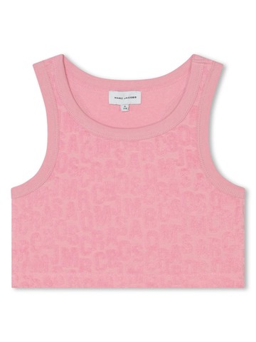 Marc Jacobs Kids - logo-jacquard crop top - kids - Polyester/Cotton - 4 - Pink