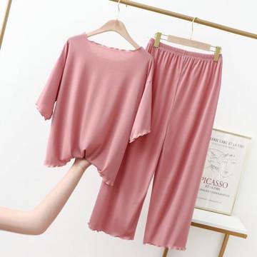 Outer wearhomewearpajamasninth wide leg pants外穿家居服睡衣