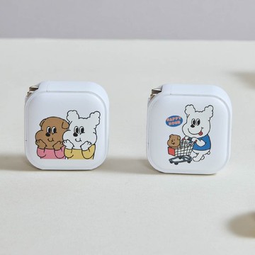 1107萌趣托腮GaN 45W Type-C雙孔充電頭