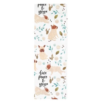 SIGEDN PU標準型乾濕防滑天然橡膠仙女花神瑜珈墊  183 x 68 x 0.4cm  法國鬥牛犬 白色  1個