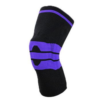 AOLIKES 奧力克斯 雙彈簧護膝 矽膠防滑透氣  XL  黑 + 紫色  1個