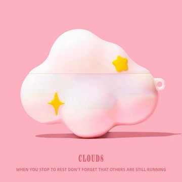 鐳射 星星 雲朵 矽膠 適用於AirPods Pro3 保護殼 1/2/3/4代耳機殼 Pro2 保護套 軟殼 防摔殼